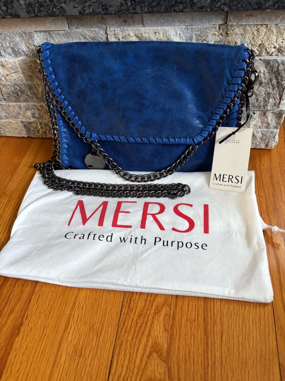 Mersi Royal Blue Alicia Vegan Leather Crossbody NWT